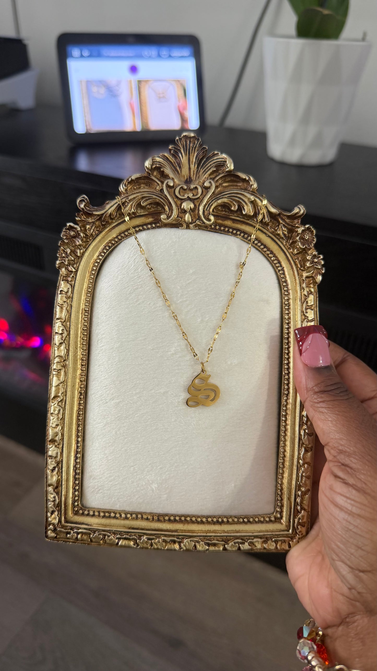 Gothic Initial Necklace