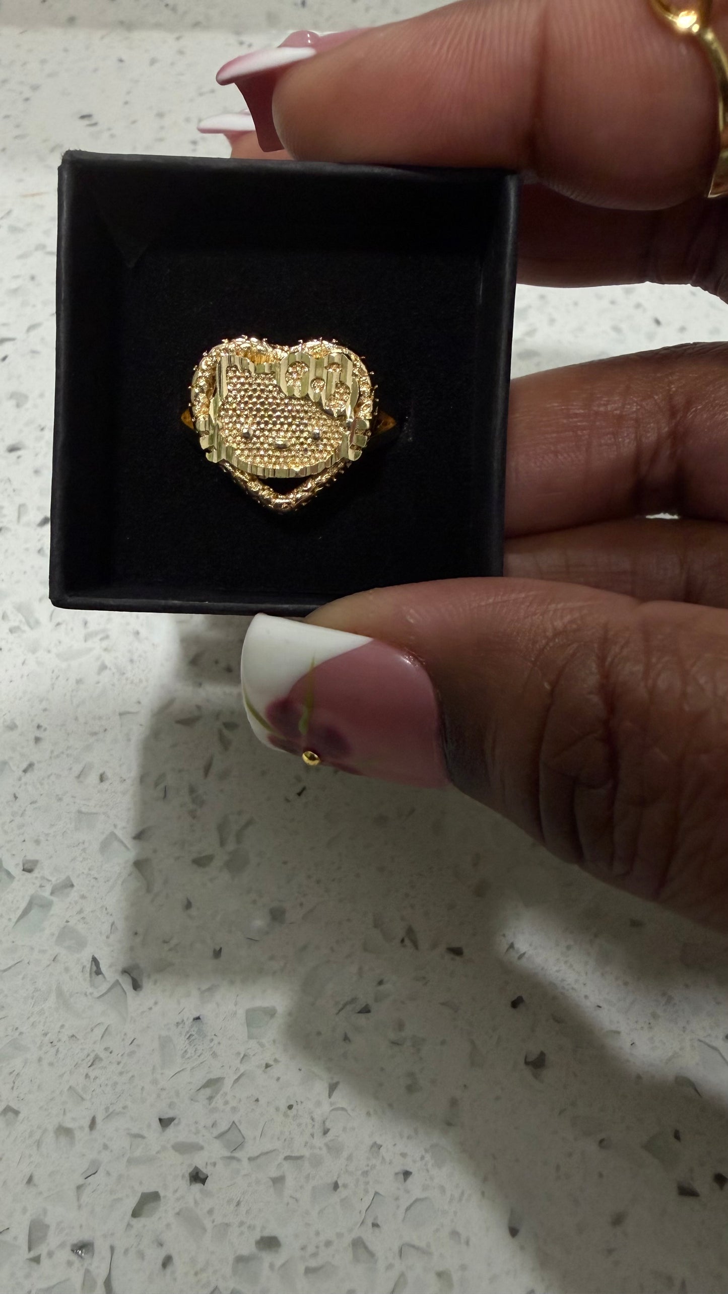 HK Heart Ring 18k Gold Plated