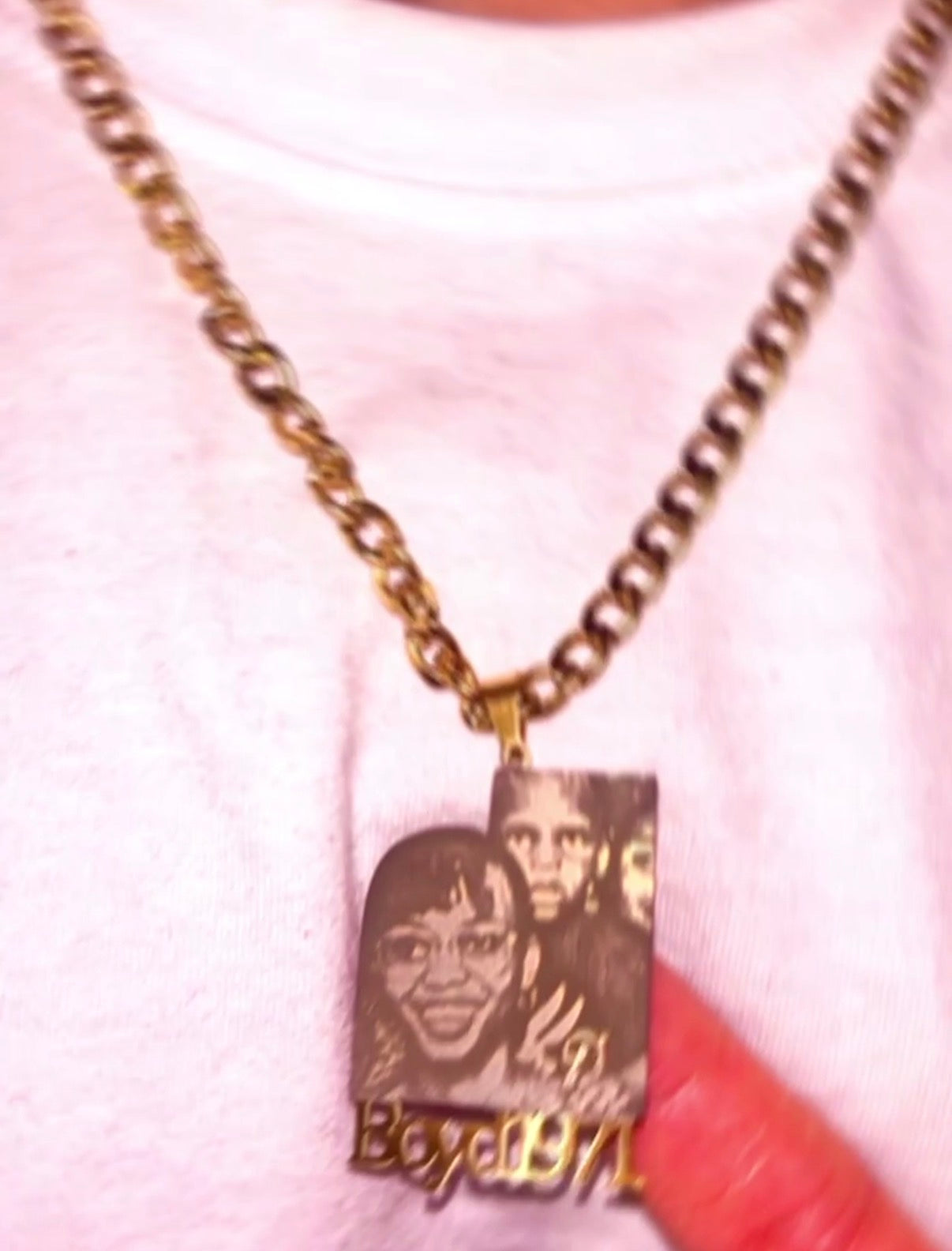 Custom Picture Necklace 18k Gold Plated Stainless Steel.