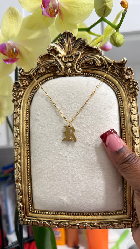 Gothic Initial Necklace