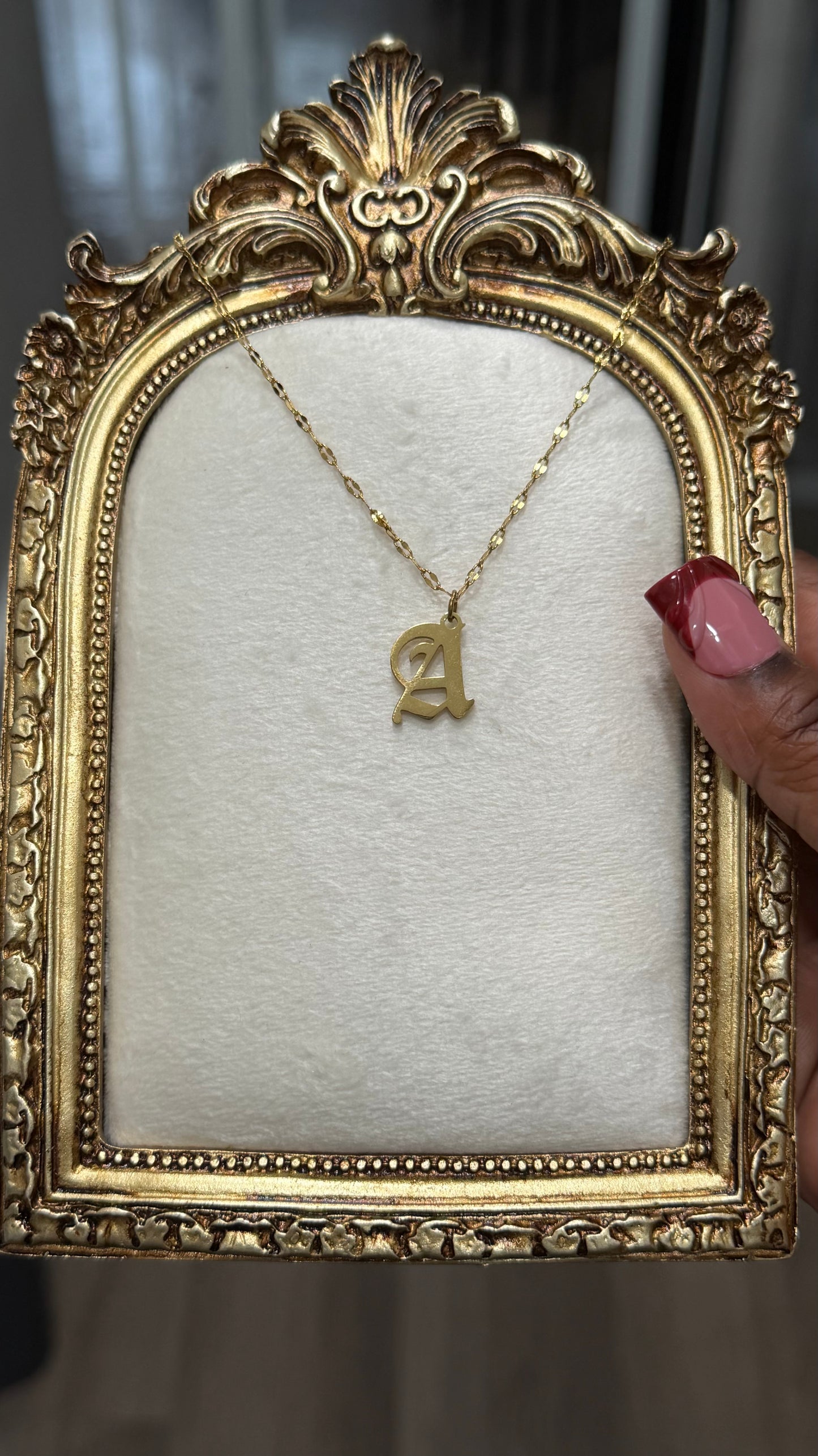 Gothic Initial Necklace
