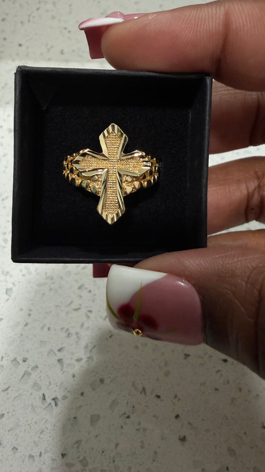 Cross Nugget Ring