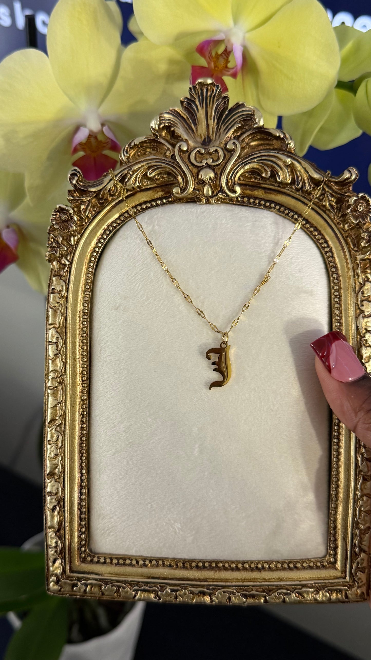 Gothic Initial Necklace