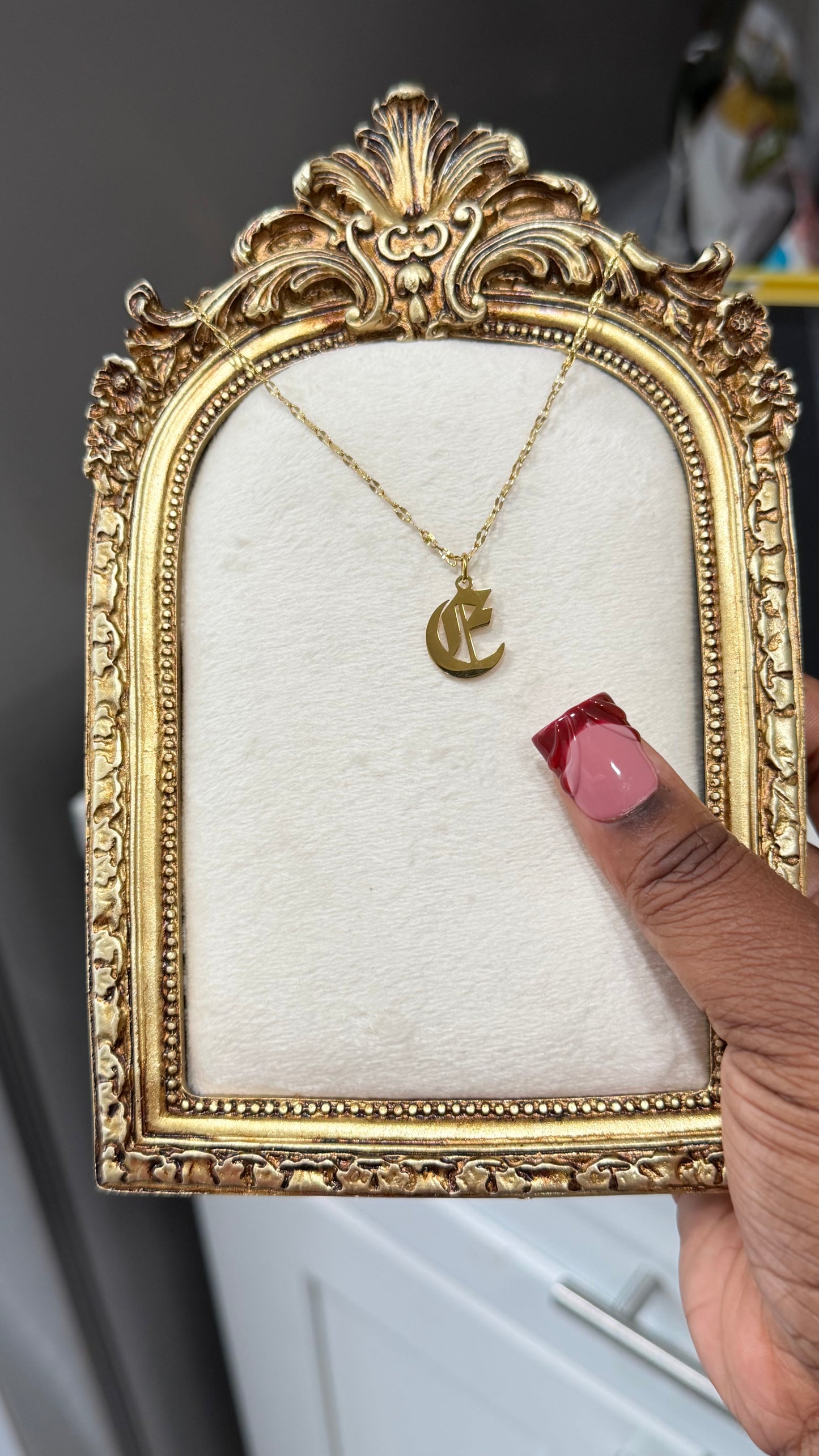 Gothic Initial Necklace
