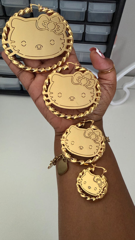 HK Earrings 18k Gold Plated Stainless Steel