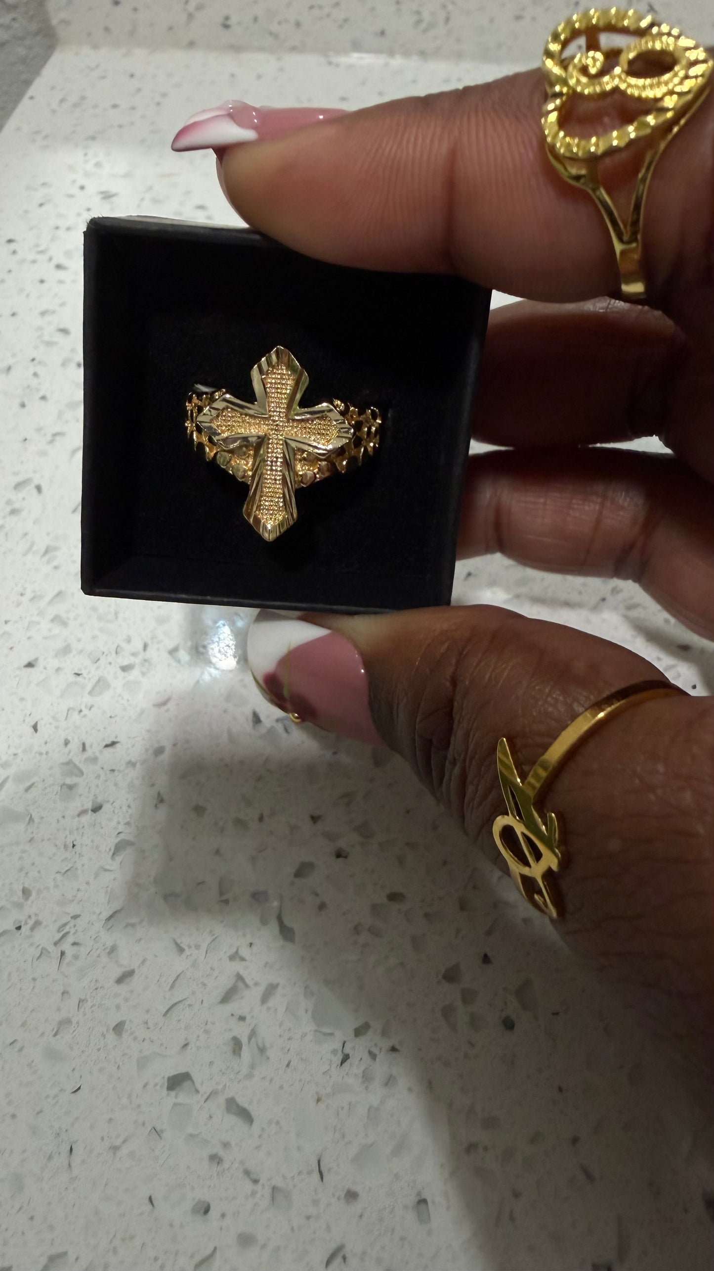 Cross Nugget Ring