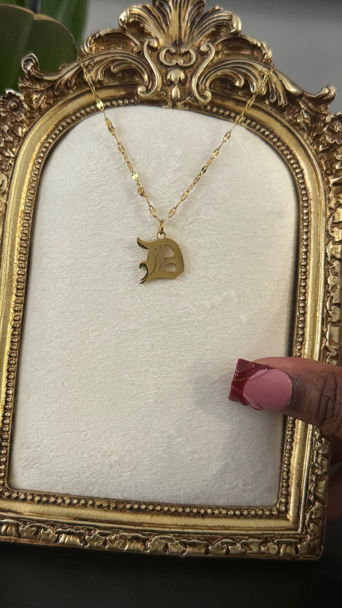 Gothic Initial Necklace