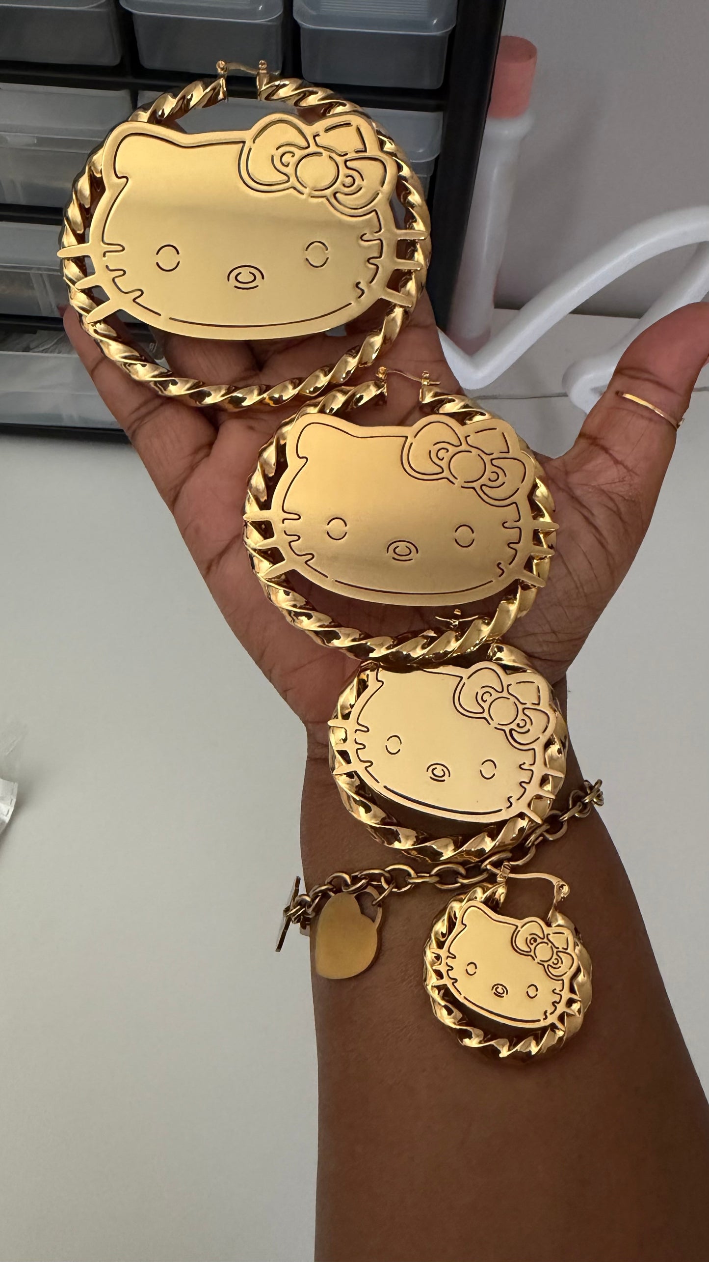 HK Earrings 18k Gold Plated Stainless Steel