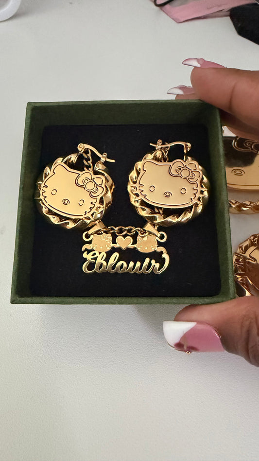 Pretty in Gold Hk Set 18k Gold Plated Stainless Steel