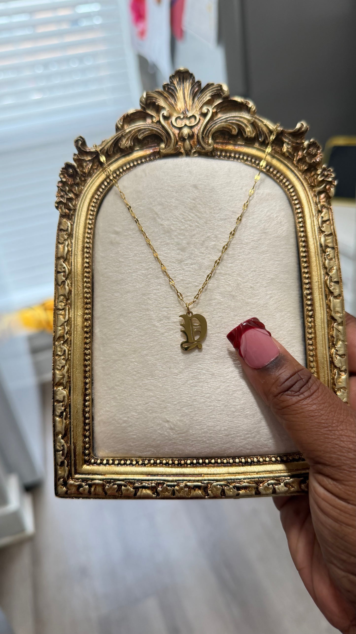 Gothic Initial Necklace