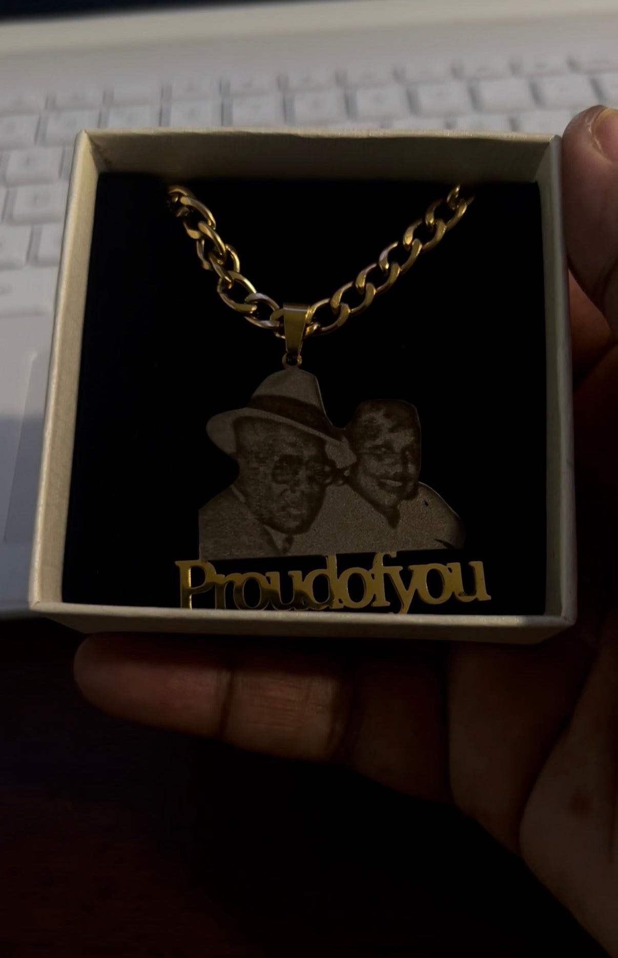 Custom Picture Necklace 18k Gold Plated Stainless Steel.