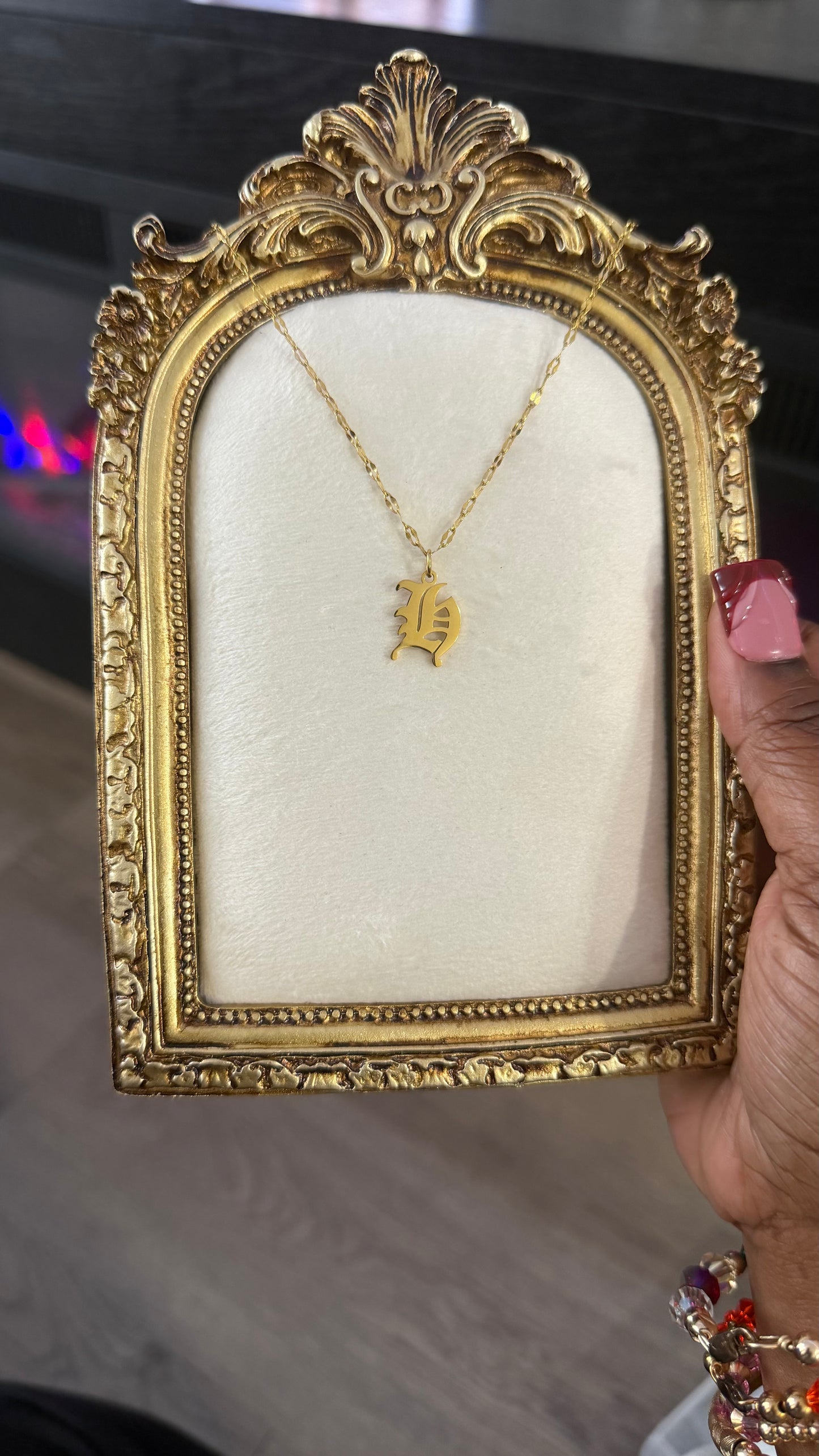 Gothic Initial Necklace
