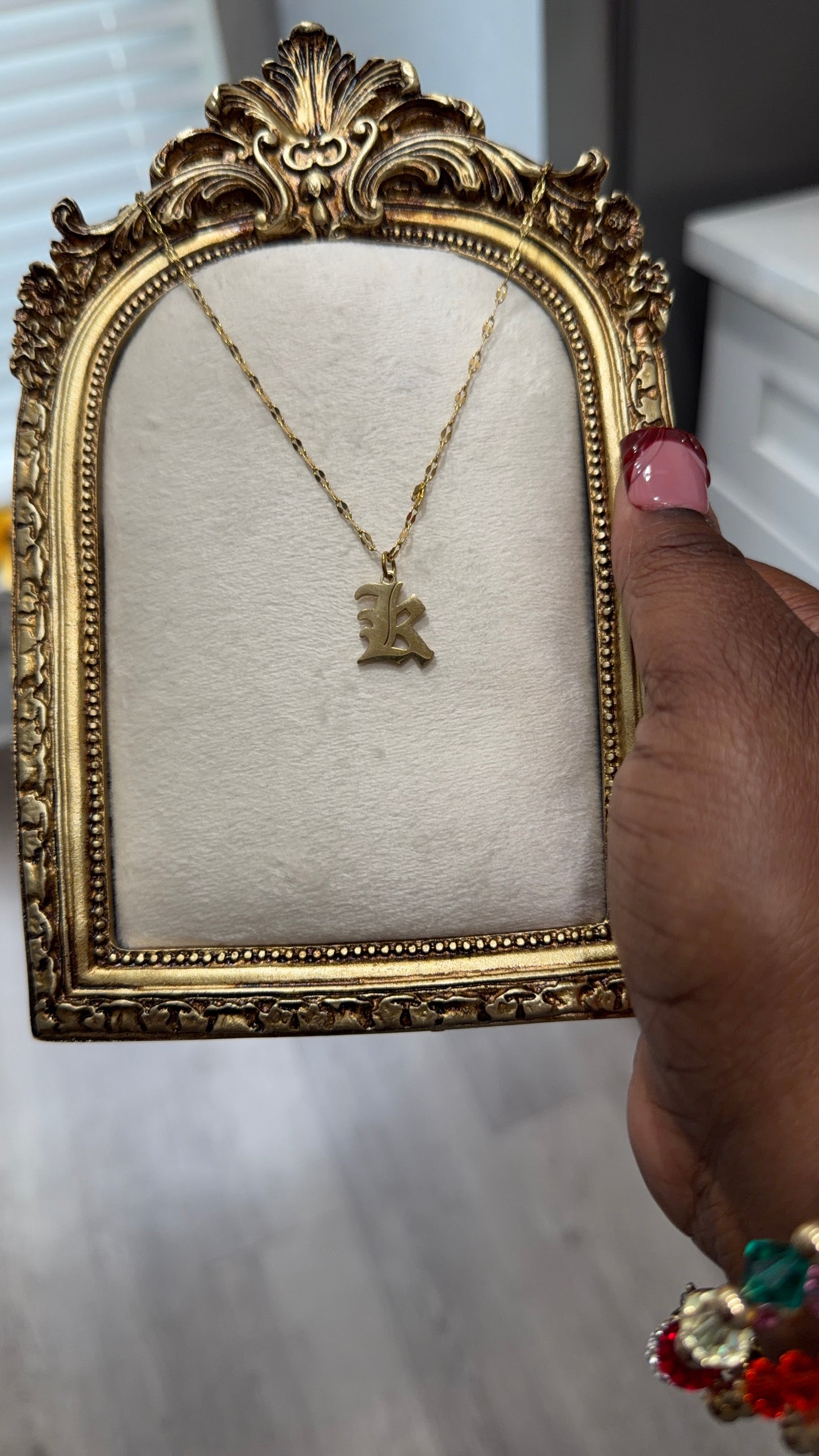 Gothic Initial Necklace