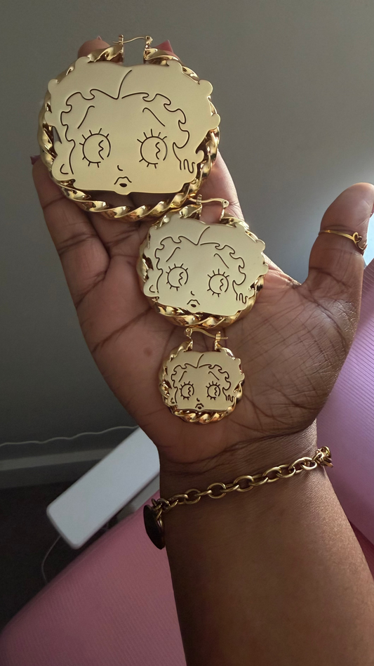 Betty Hoop Earrings 18k Gold Plated Stainless Steel